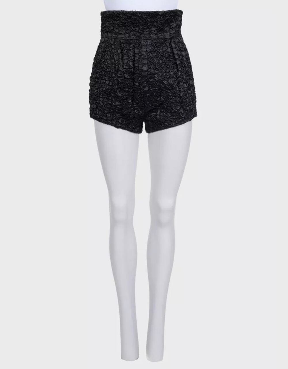 Saint Laurent Black Silk Blend High-Waisted Shorts FR 36 (S)